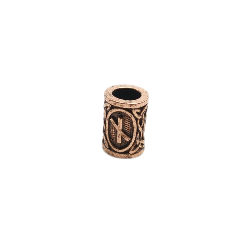 Runový korálek do vousů - Nauthiz měděný