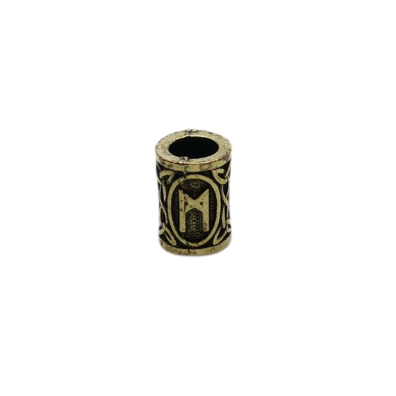 Runový korálek do vousů - Mannaz mosazný