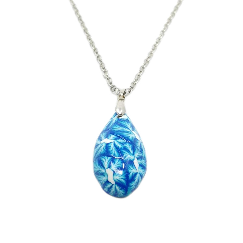 Přívěsek oválný modrý žíhaný velký