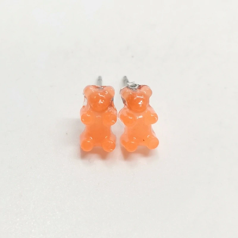 Náušnice svítící medvídci oranžoví