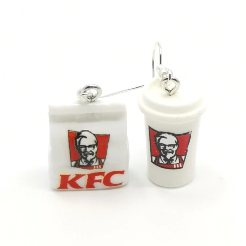 Náušnice pytlík a nápoj KFC