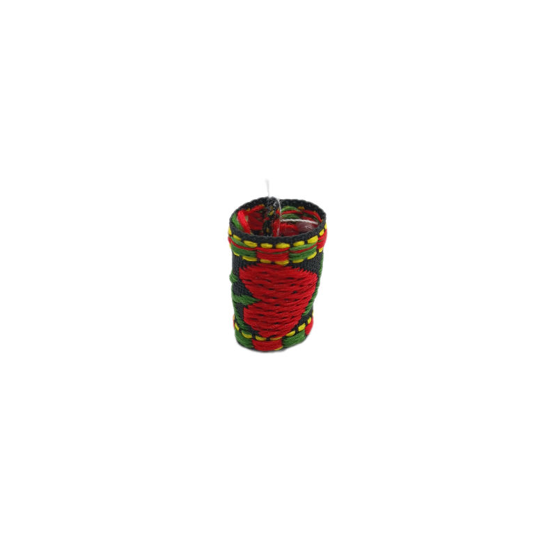 Korálek na dredy vyšívaný červeno-černý