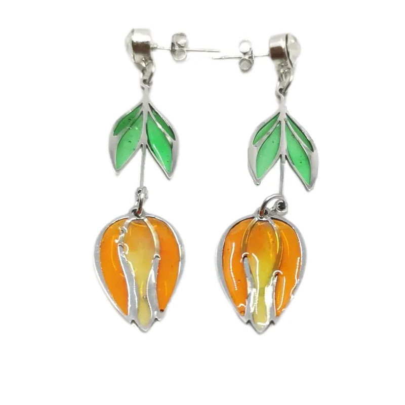 Náušnice tulipán oranžový