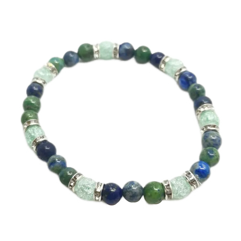 Náramek minerální lapis-lazuli (Phoenix) s křišťálem