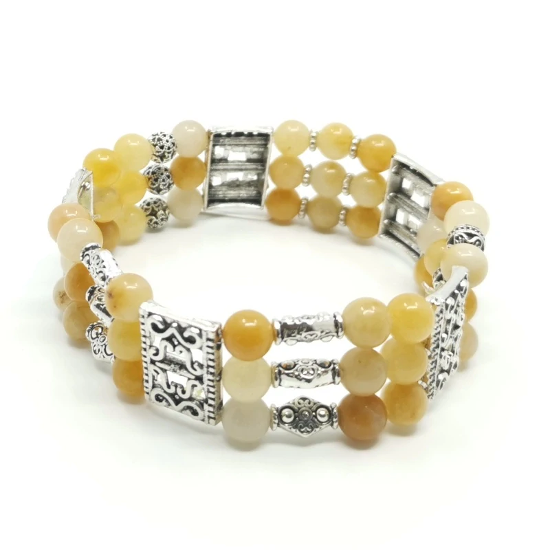 Náramek minerální víceřadý - topaz