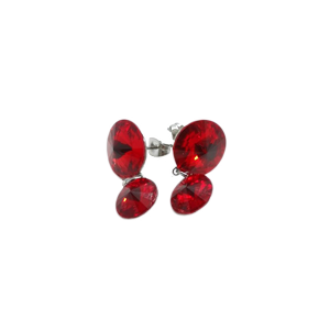 Náušnice krystaly Swarovski dvojité červené