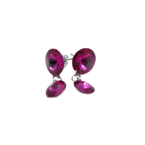 Náušnice krystaly Swarovski dvojité růžové