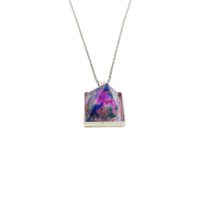 Přívěsek tajemná pyramida modro-fialová