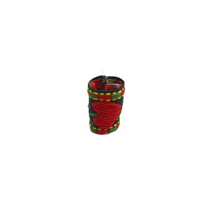 Korálek na dredy vyšívaný červeno-černý