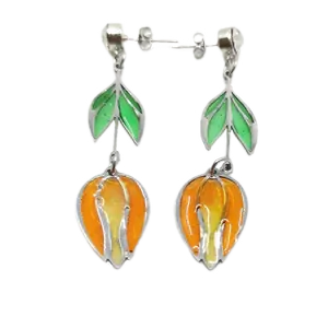 Náušnice tulipán oranžový