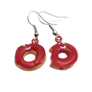 Náušnice donat červený