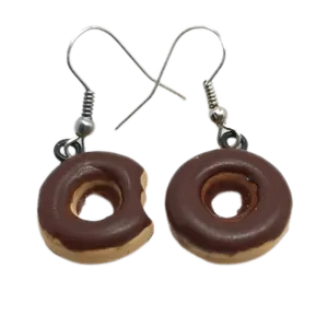 Náušnice donat hnědý velký