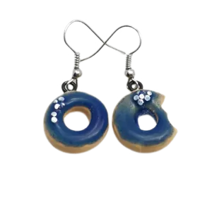 Náušnice donat modrý