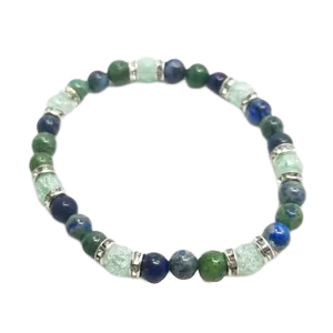 Náramek minerální lapis-lazuli (Phoenix) s křišťálem