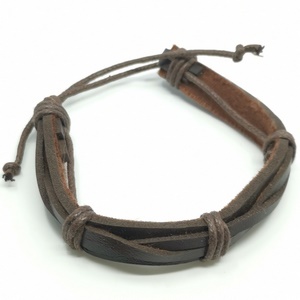 Náramek kožený hnědý 04